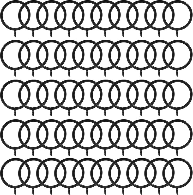 50 Pack Black Curtain Rings Metal Curtain Rings with Eyelets Drapery Rings 1.5 Inch Inner – product detail