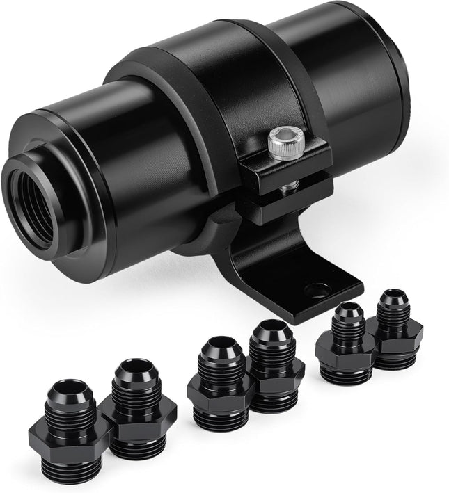 Inline Fuel Filter 10 Micron with 6AN 8AN 10AN Adapter & Bracket Clamp 50MM Universal V1258-DP02-C-3099