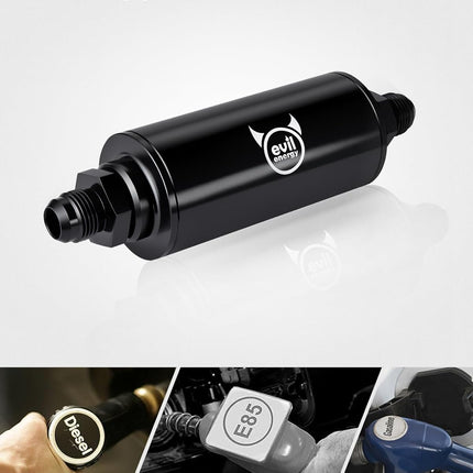 Inline Fuel Filter 10 Micron with 6AN 8AN 10AN Adapter&Bracket Clamp 50MM Universal