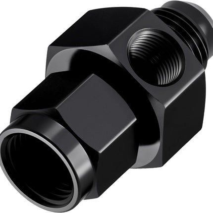 6AN Male Flare to -6 Female Swivel with 1/8" NPT Gauge Port Fuel Pressure Take off Fitting Adapter Aluminum