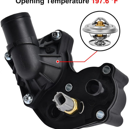 Thermostat Housing Kit Assembly, 2L2Z8592AA, Compatible with 2002-2010 Explorer Sport & Mercury Mountaineer V6 4.0L