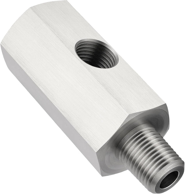 1/8 NPT Oil Pressure Sensor Tee Adapter Stainless Steel 1/8 NPT Female to Male Threaded Oil Pressure