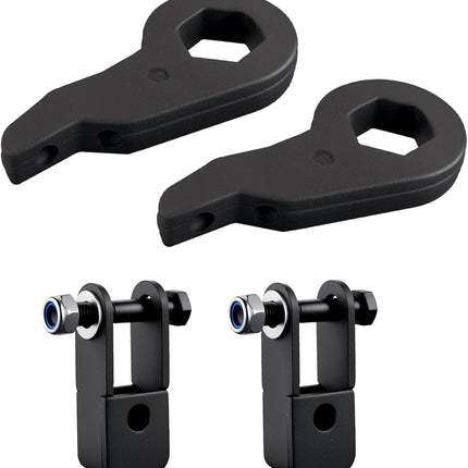 1-3" Torsion Bar Keys with Shock Extenders Brackets Compatible with Chevy Silverado 1500 4WD 1999-2007, 1-3 inch Adjustable Suspension Front Leveling Lift Kit Black
