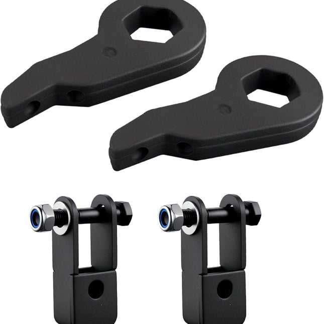 1-3" Torsion Bar Keys with Shock Extenders Brackets Compatible with Chevy Silverado 1500 4WD 1999-2007, 1-3 inch Adjustable Suspension Front Leveling Lift Kit Black