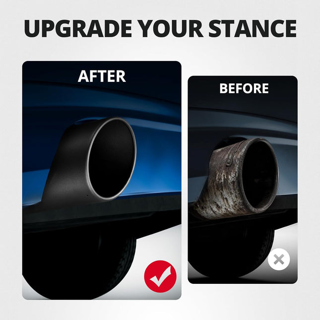 5 to 6 Diesel Exhaust Tip for Trucks Universal Bolt-On Black Powder Coated Stainless Steel 15 Length – product detail