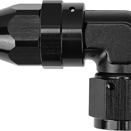 8AN PTFE Hose End Fitting 90 Degree Black Tight Radius Aluminum for Teflon Hose Only
