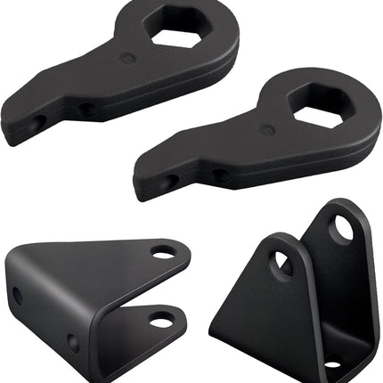 1-3" Leveling Lift Kit Compatible with 2001-2007 Chevy Silverado & GMC Sierra 1500HD, 1-3 inch Front Suspension Torsion Bars Keys with Shock Extender Brackets Black