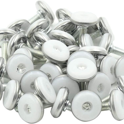 Screw on Furniture Glides Adjustable Furniture Leg Base Leveller M8 x 25mm Thread Length - Pack of 36