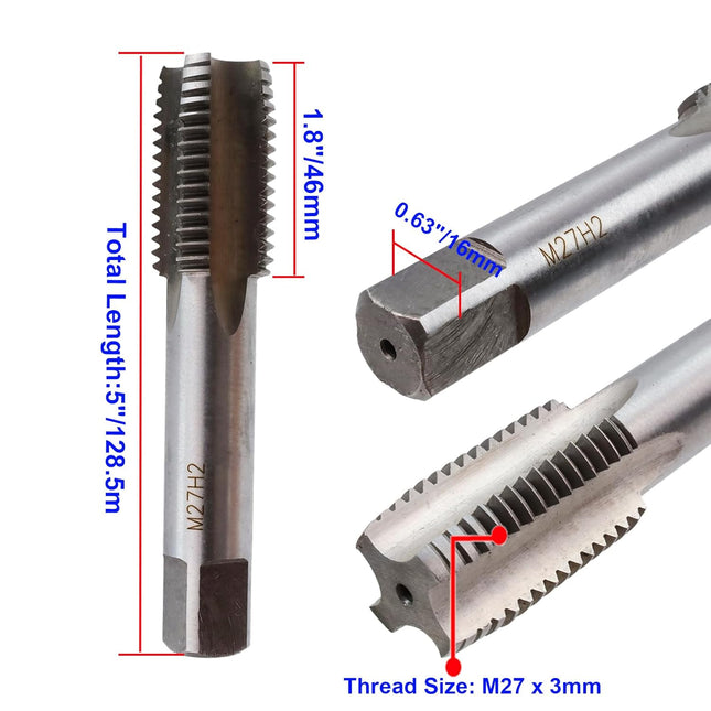 Metric Machine Tap M27 x 3mm Straight Fluted Tap Machine Screw Coarse Thread 4 Flutes Metric Taps – product detail