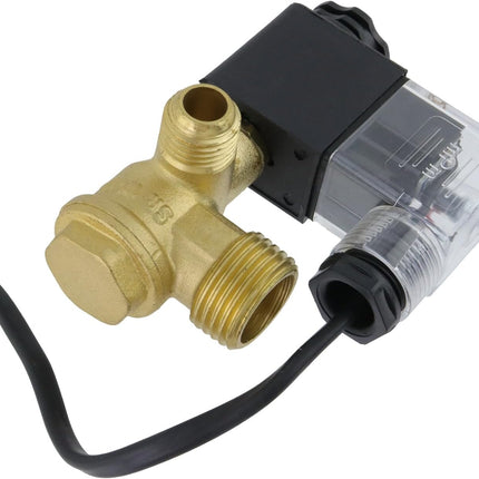 Electric Solenoid Air Valve Normally Closed 220V AC, 29mA Solenoid Valve for Air Compressor, G1/2 to M14
