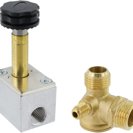 Electric Solenoid Air Valve Body 1.5KW Aluminum Power-Off Vent Exhaust Valves Body with 3 Way Valve for Air Compresspor