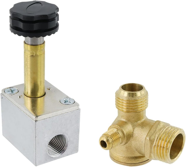 Electric Solenoid Air Valve Body 1.5KW Aluminum Power-Off Vent Exhaust Valves Body with 3 Way Valve for Air