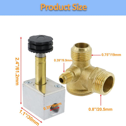 Electric Solenoid Air Valve Body 1.5KW Aluminum Power-Off Vent Exhaust Valves Body with 3 Way Valve for Air Compresspor