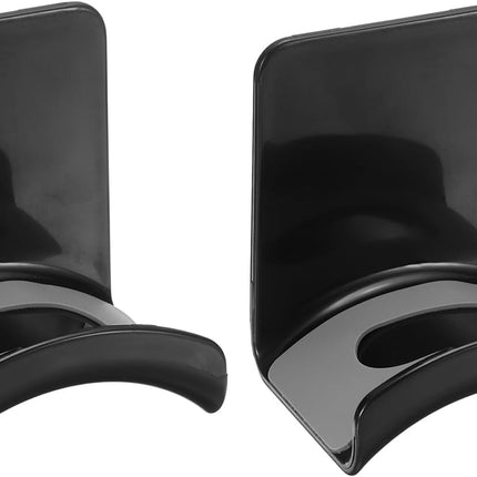 Headphone Stand, 2 Pcs ABS Headset Holder Adhesive Headphone Holder Hook Mount Headphone Hanger Hook Under Desk for Gaming Headphones Earphones Cables, Black(Wall-Mounted)