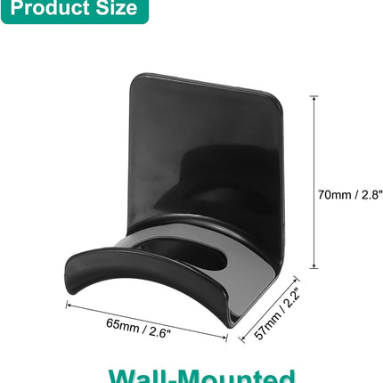 Headphone Stand, 2 Pcs ABS Headset Holder Adhesive Headphone Holder Hook Mount Headphone Hanger Hook Under Desk for Gaming Headphones Earphones Cables, Black(Wall-Mounted)