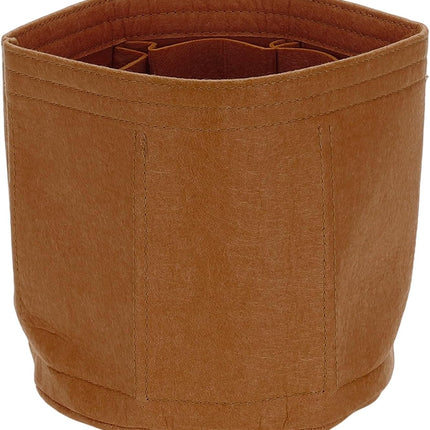 Purse Organizer Insert, 8" x 8" Portable Felt Organizer Bags Round Multiple Compartments Purse Liner for Bucket Bag, Domed Satchel, Tote Bag, Handbag Shaper, Camel