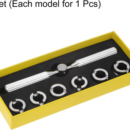 5537 Watch Case Opener Dies Set, Alloy Steel Watch Back Cover Remover Repair Accessory with Wrench for Watch Repair Watchmaker, Silver