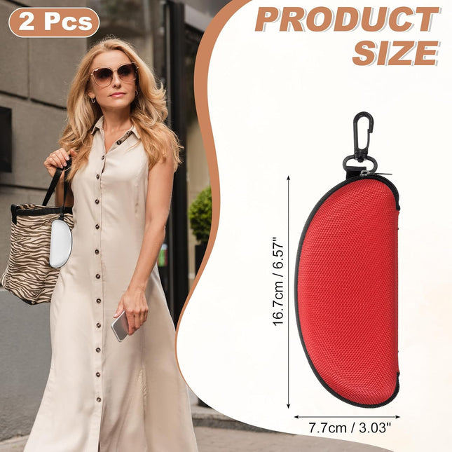 Sunglasses Soft Case Zipper Eyeglass Case Portable Hard Shell Sunglasses Holder with Metal Hook for Sport – product detail