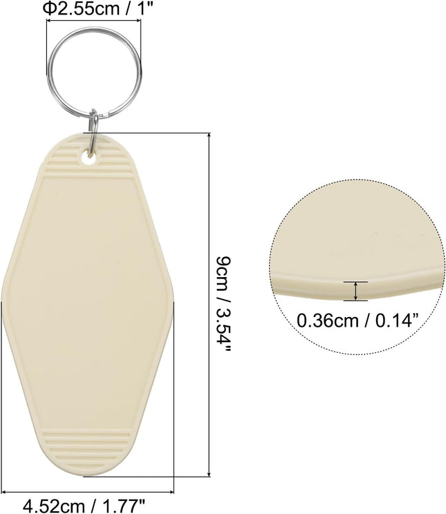 40pcs Hotel Keychains Blank Vintage Plastic Rhombus Motel Keychains Hotel Key Tags Rings for DIY Luggage – product detail