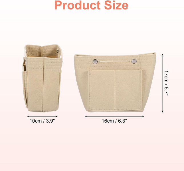 Purse Organizer Insert Portable Felt Organizer Bags with Snap Multiple Compartments Purse Liner for – product detail