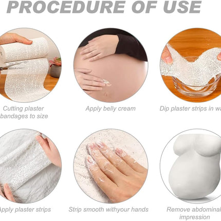 Plaster Cloth 5 Pack Plaster Gauze Bandage Roll Plaster of Paris for Crafts Belly Cast Art Project Mask Making Sculptures and Body Casts, 7.9inch X 106 inch