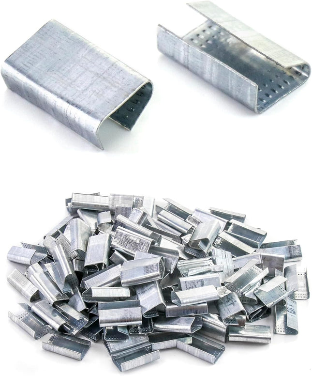 Seals for 1/2 Strap Width Steel Strapping 500 Pcs Metal Clips for Firmly Securing Packaging