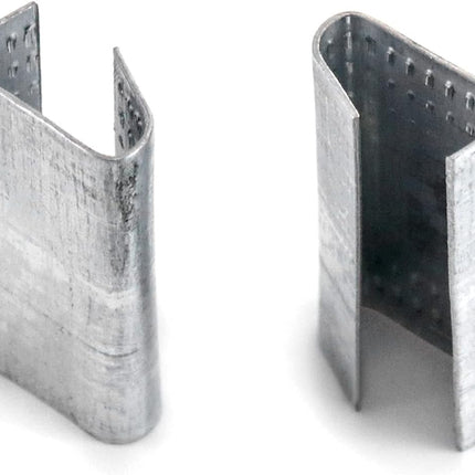 Seals for 1/2" Strap Width Steel Strapping, 500 Pcs Metal Clips for Firmly Securing Packaging and Pallet Banding, Fix Large and Medium-sized Loads for Storage and Transportation