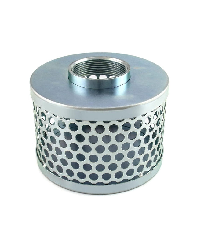2 Round Hole Suction Strainer Filter for Pumps Steel Plated Thread Size 2 Inch Reduces Solids Entering Pump