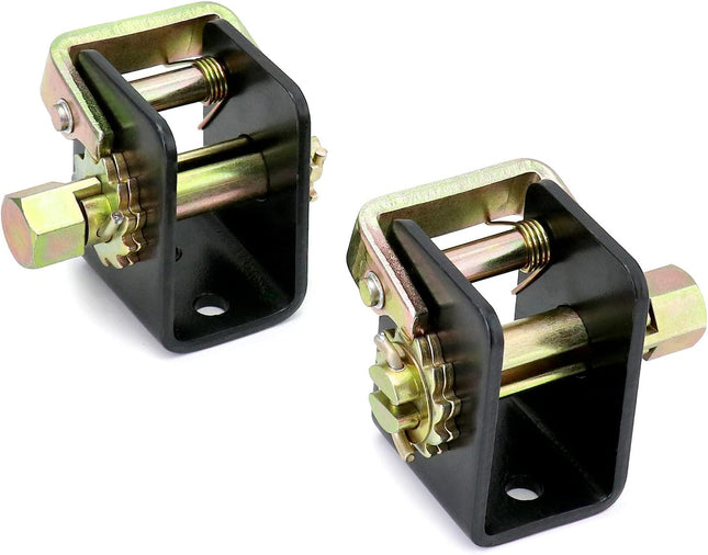 Lashing Winch 2 Pack (1 Left 1 Right) Lashing Truck Tie Down Winch for 2 Webbing Steel Bolt On Weld On