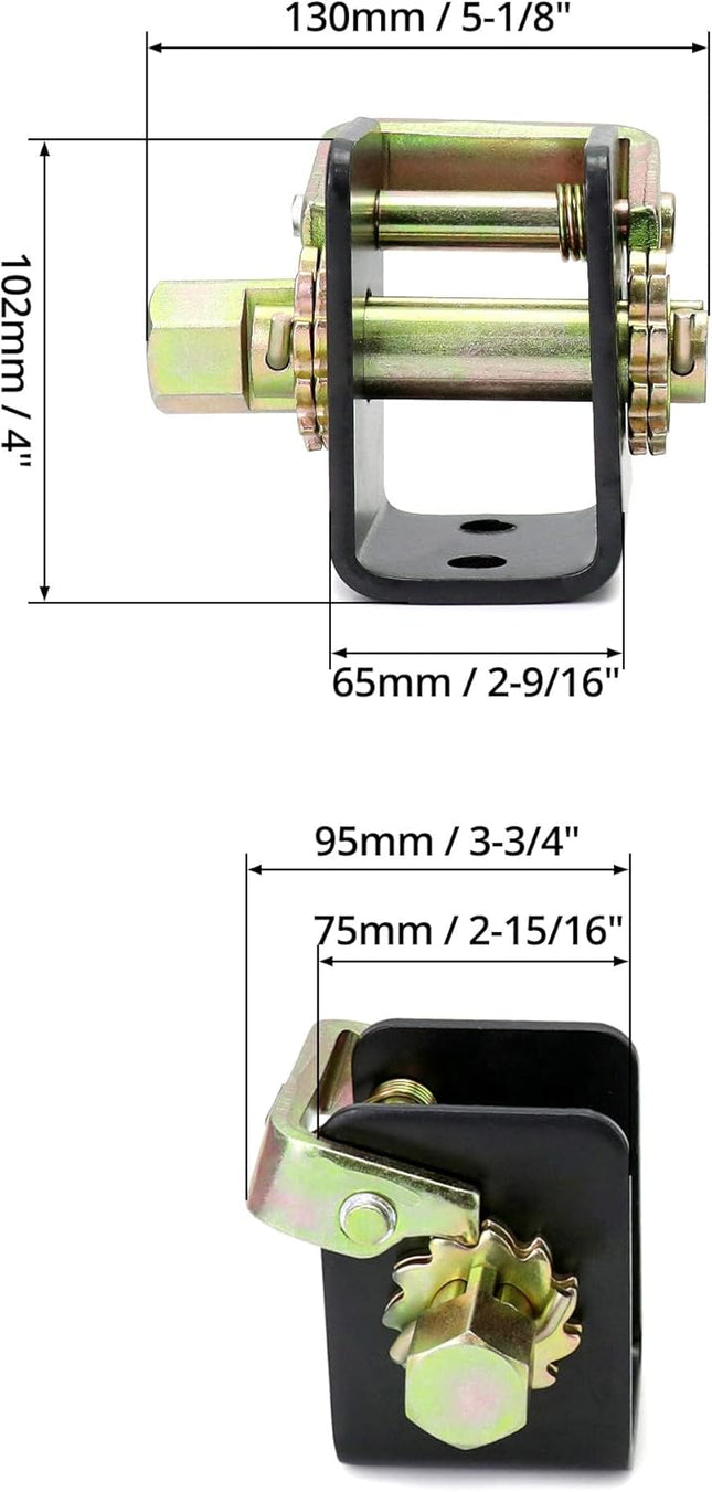 Lashing Winch 2 Pack (1 Left 1 Right) Lashing Truck Tie Down Winch for 2 Webbing Steel Bolt On Weld On – product detail