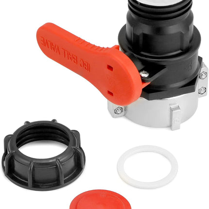 IBC Tote Valve, 2.95" Heavy Duty IBC Tote Tank Drain Adapter, S75x6 (75 mm) NPT DN50 Coarse Thread Ball Valves Connector for IBC Tote Water Liquid Container