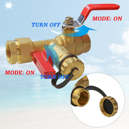 3/4-Inch IPS Isolator Tankless Water Heater Service Valve Kit with Pressure Relief Valve, Clean Brass