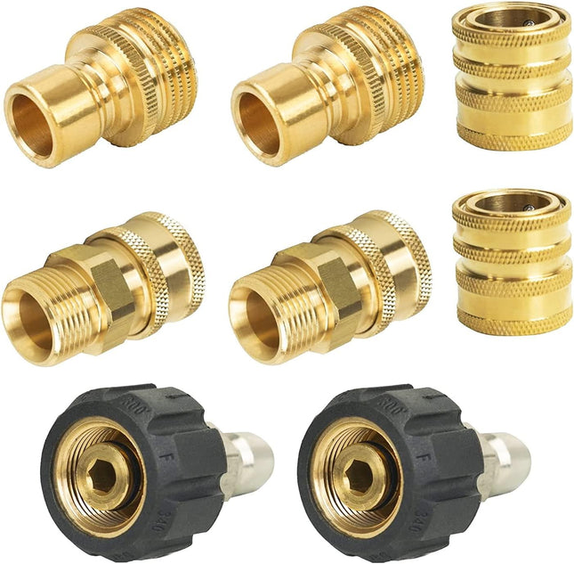Pressure Washer Adapter Set Quick Disconnect Kit With M22 Metric Male Thread Quick Connector M22