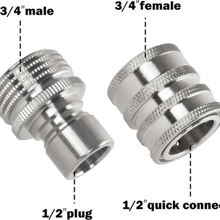 Pressure Washer Adapter Set, Stainless Steel Quick Disconnect Kit with M22 Metric Male Thread Quick Connector, M22 Swivel to 3/8'' Quick Connect, 3/4" to Quick Release, 8 Pack