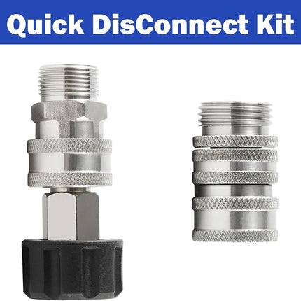 Pressure Washer Adapter Set, Stainless Steel Quick Disconnect Kit with M22 Metric Male Thread Quick Connector, M22 Swivel to 3/8'' Quick Connect, 3/4" to Quick Release, 8 Pack