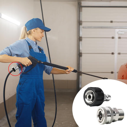 Pressure Washer Adapter Set, Stainless Steel Quick Disconnect Kit with M22 Metric Male Thread Quick Connector, M22 Swivel to 3/8'' Quick Connect, 3/4" to Quick Release, 8 Pack