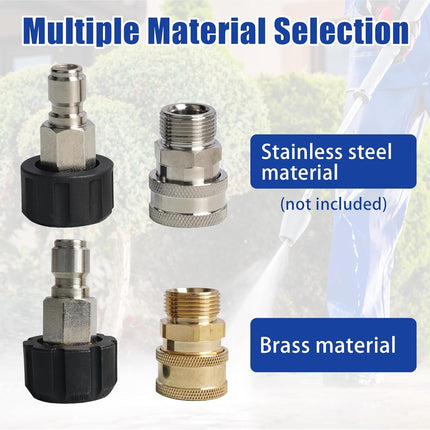 Pressure Washer Quick Connect Fittings, M22 14mm to 3/8 Inch Quick Connector Power Washer Adapter, 2 Set