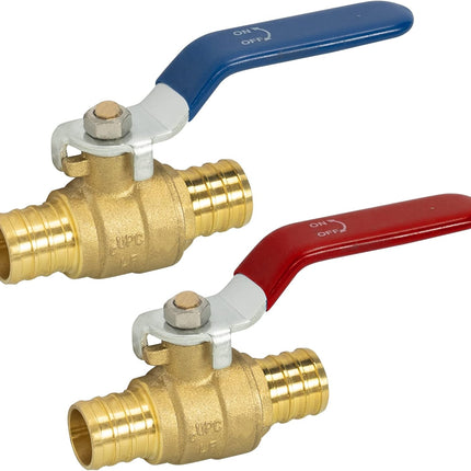 1/2 Inch Pex Full Port Shut Off Ball Valve + 3/4 Inch Pex Full Port Shut Off Ball Valve Hot and Cold