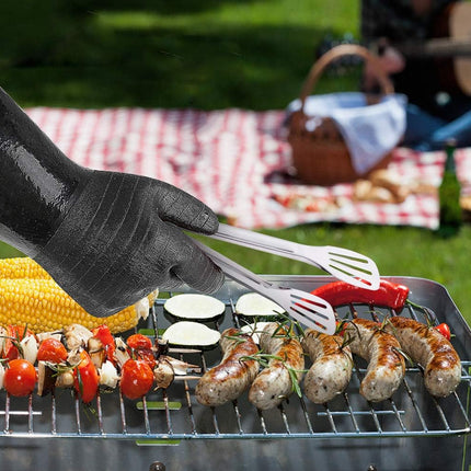 932°F Extreme Heat Resistant Gloves for Grill BBQ, Waterproof Long Sleeve Pit Grill Gloves for Fryer, Baking, Oven,Smoker,Fireproof, Oil Resistant Neoprene Coating（14-Inch ）