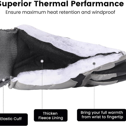 Winter Ski Gloves, Windproof Glove for Men & Women, Touchscreen Snow Gloves for Cold Weather, Thermal Warm Glove