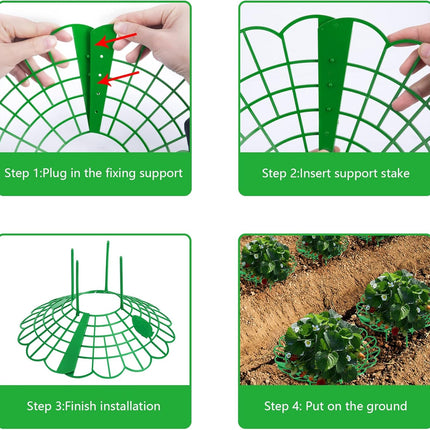 15Pack Strawberry Supports - Strawberry Plant Support Stand Strawberry Growing Racks Protector Strawberry Growing Frame Holder Cage (15, B)