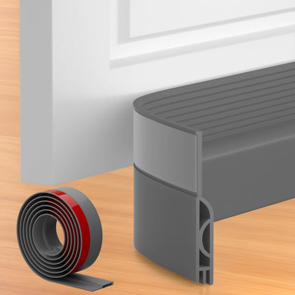 39 Inch Door Draft Stopper 2 Pack Black & Gray