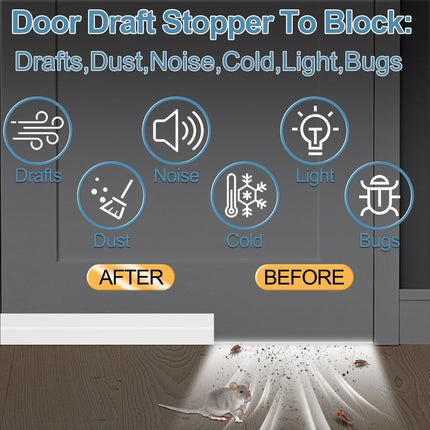 39 Inch Door Draft Stopper 2 Pack White & Gray
