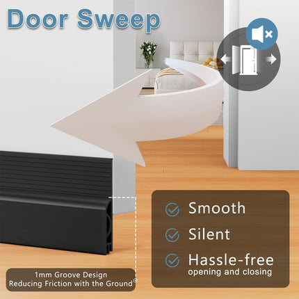 39 Inch Door Draft Stopper 2 Pack White & Black