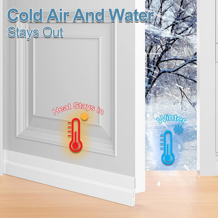 39 Inch Door Draft Stopper 2 Pack White & Black