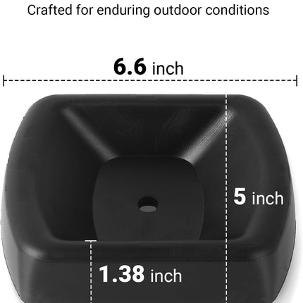 Jack Wheel Chock Stabilizer - Heavy Duty Rubber Travel Trailer Jack Caster Wheel Dock 6" Single Wheel Stopper for Boat RV Trailers and Caravans
