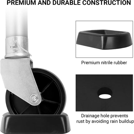 Jack Wheel Chock Stabilizer - Heavy Duty Rubber Travel Trailer Jack Caster Wheel Dock 6" Single Wheel Stopper for Boat RV Trailers and Caravans