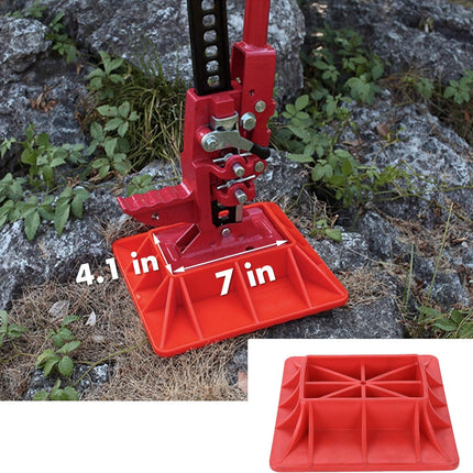 11.5" x 11.5" Off-Road Hi-Lift Jack Base and Stabilizer - Keep Jacks from Sinking with Heavy-Duty Plastic Jack Stand Base for Lifting Jacks and Farm Jacks with 4.1" x 7" Base