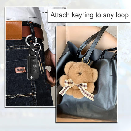 10Pack 1 Inch Metal Spring O Rings Clip Keychain, Round Carabiner Clips Keyrings Snap Hook Buckle, Purse Shoulder Bag Chain Rings Clip Replacement Paracord Keychain Lanyard Leather DIY Crafts (Black)