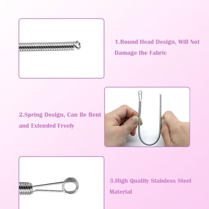 Spring Drawstring Threader,4Pcs Flexible and Elastic Drawstring Threader Tool DIY Rope Threader Clip Hoodie String Replacement Drawstring Puller for Sweatpants,Shorts,Jackets,Coat